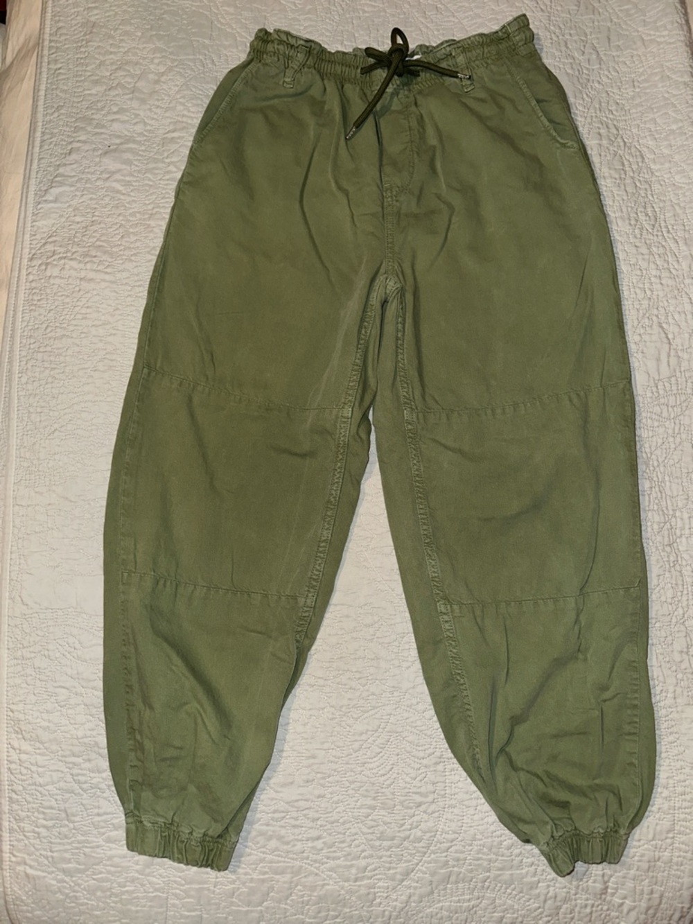 Zara Olive Drawstring Cargo Joggers
